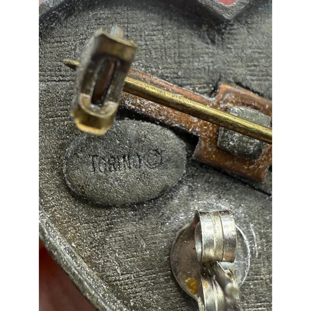 Vintage Torino Pewter Heart Trinket Box Floral Relief w/ Rose‎ Stud Earrings Set